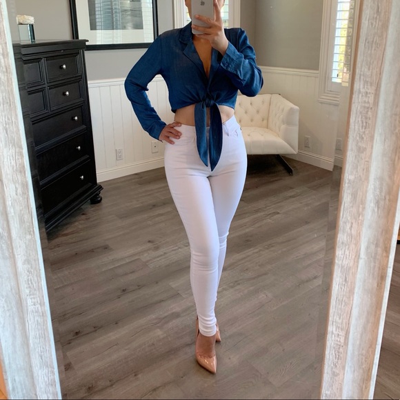 Chambray Tie Top - Picture 6 of 7